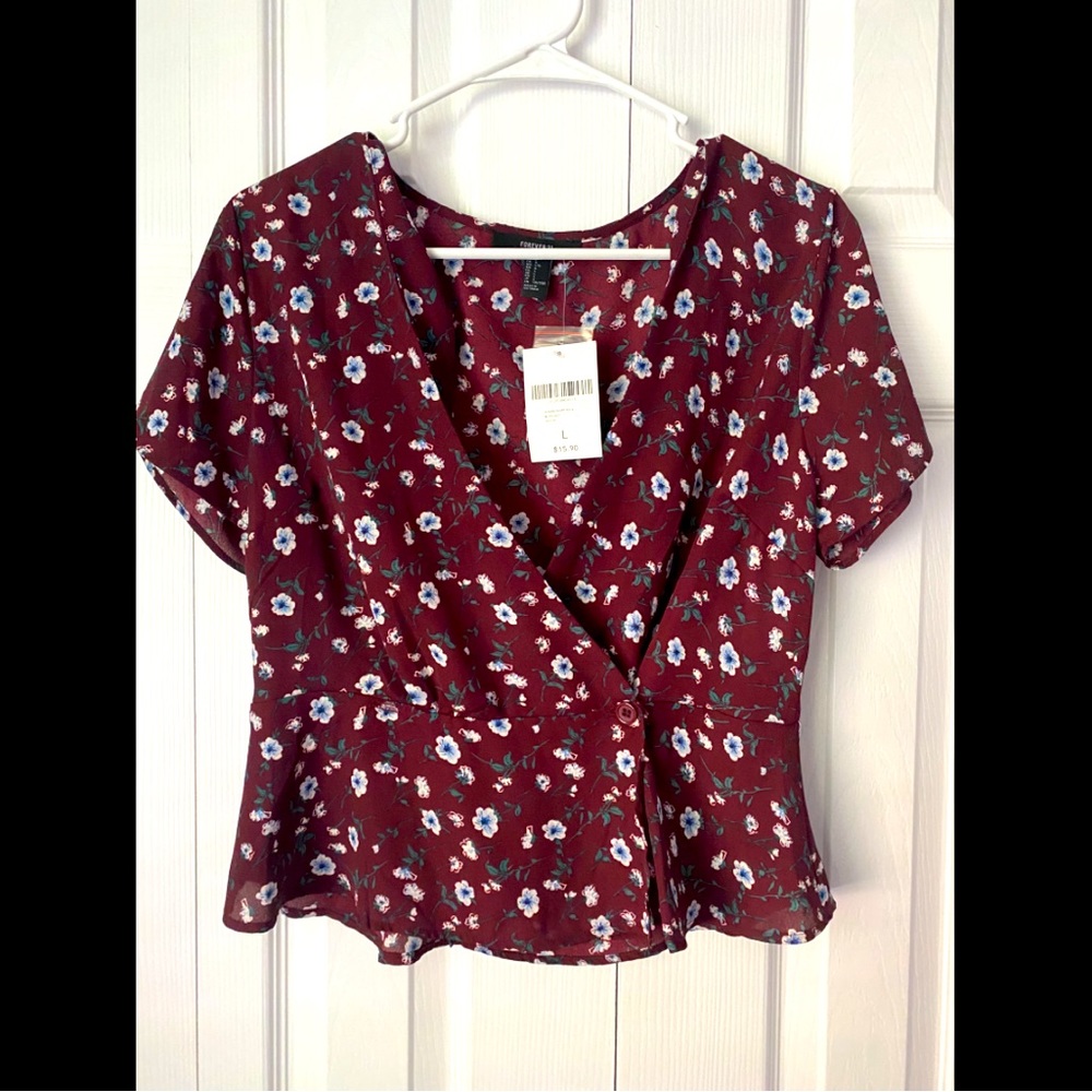 Maroon Floral Crop-top